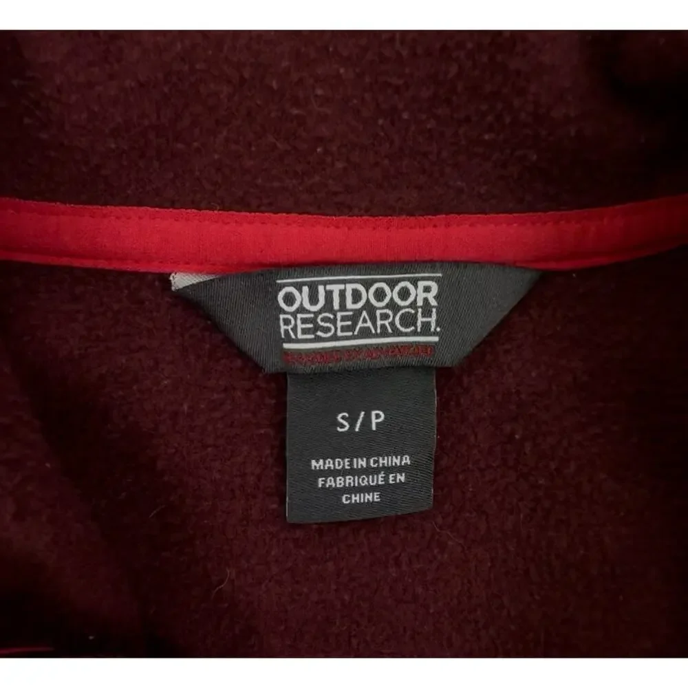 Outdoor Research Burgundy Full Zip Fleece Jacket Size Small Petite - Picture 9 of 12
